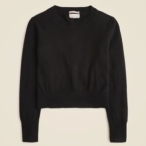 NWT J. Crew Black Cashmere shrunken Crew Neck Sweater